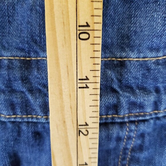 GAP Overalls Womens Medium Blue Distressed Denim Frayed Hem Adjustable Straps - Picture 3 of 8